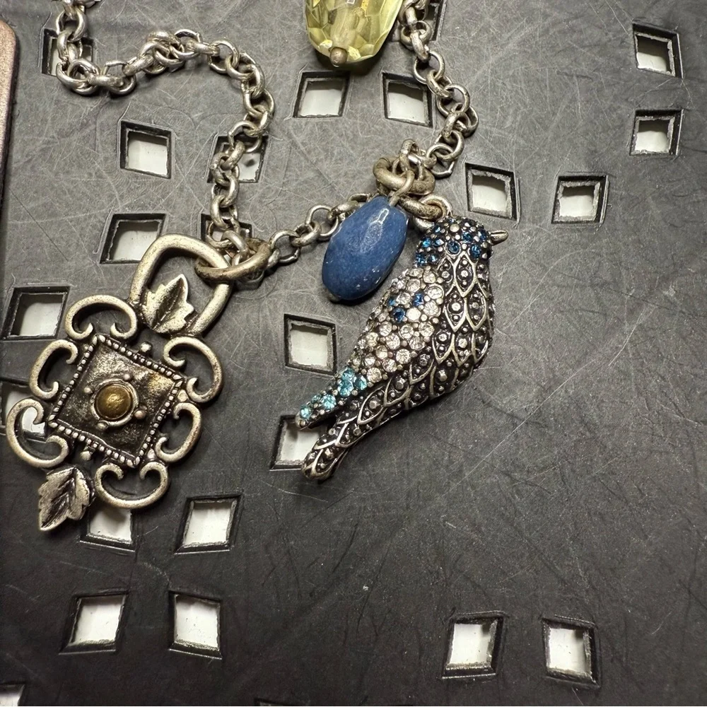Lucky Brand Bird Charm Necklace + 14K Gold Over Silver CZ Bird Earrings Set - Picture 4 of 10